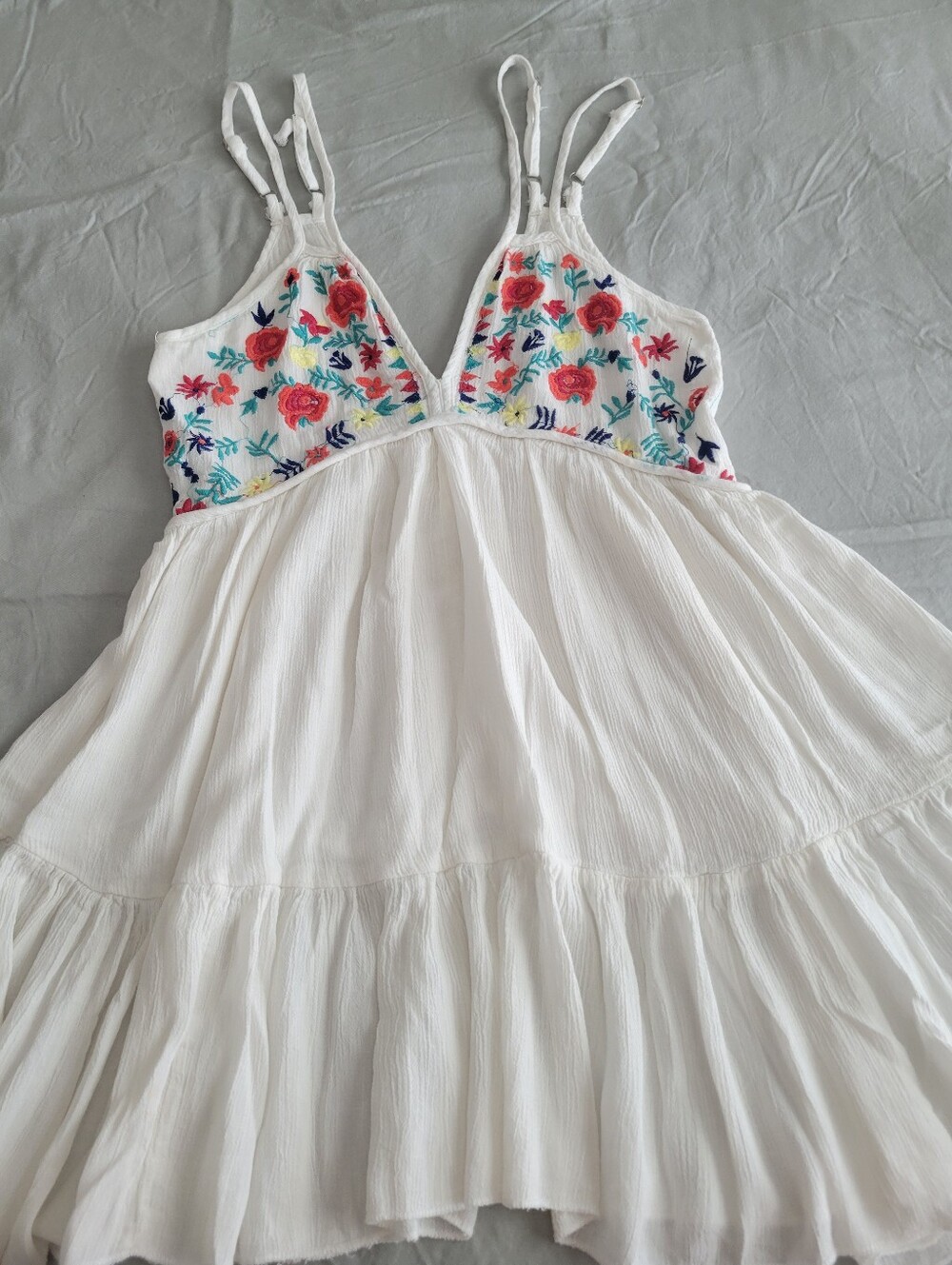 Beach/pool embroidered cotton dress coverup